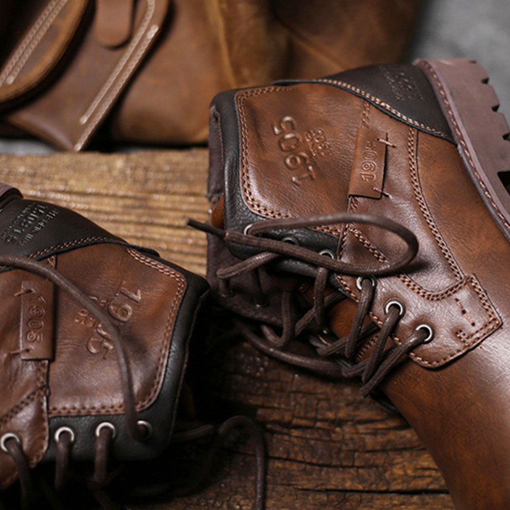 Saphirvogel™ Herren Vintage Zip High Top Martin Stiefel