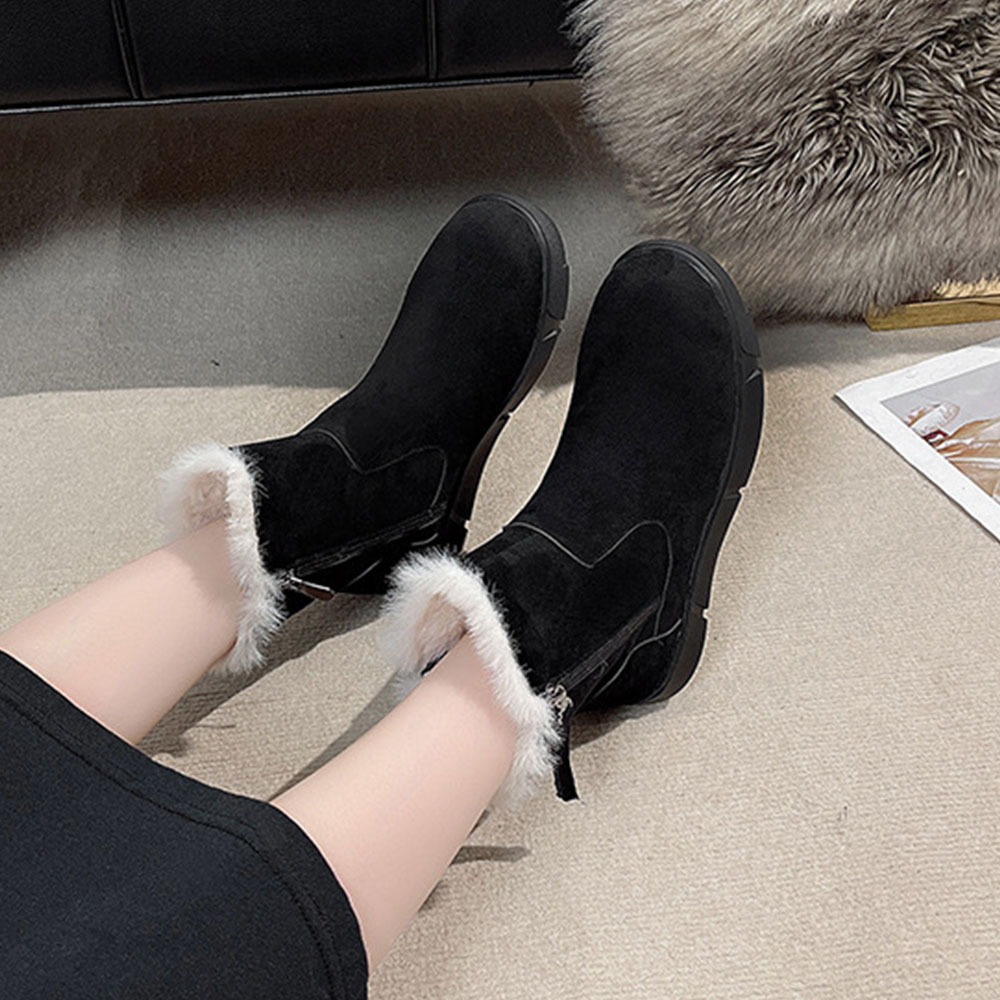 Saphirvogel™ Winter warme dicke Plüsch Seite Reißverschluss Schneestiefel