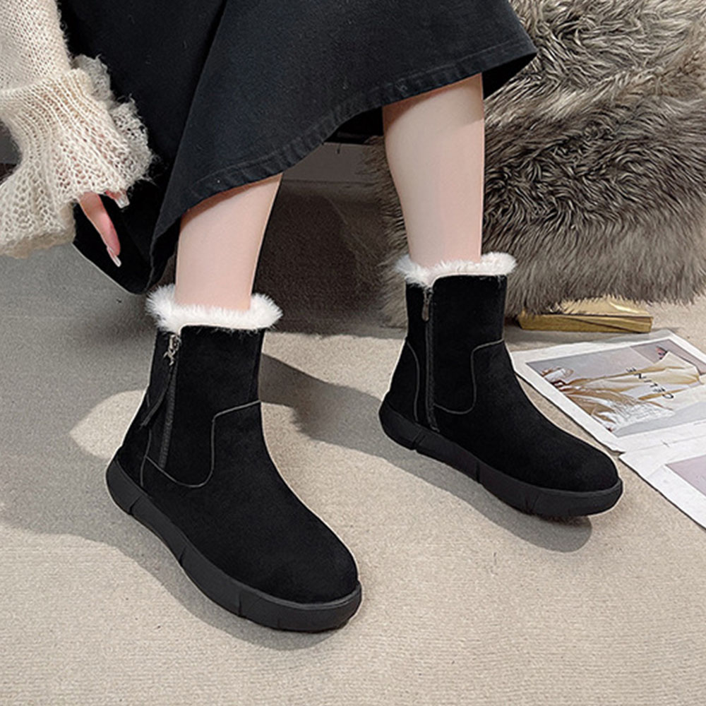 Saphirvogel™ Winter warme dicke Plüsch Seite Reißverschluss Schneestiefel