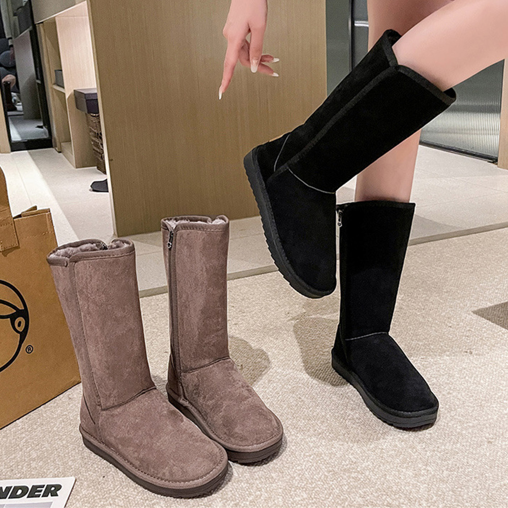 Shobous Women's Warm Thickened Side Zip Snow Shoes