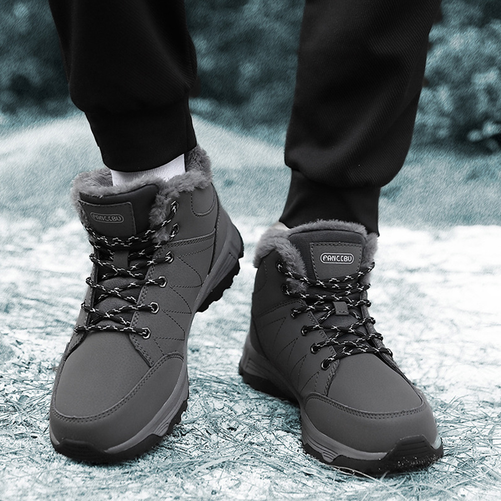 Saphirvogel™ Herren Winter Schnürsenkel Fleece Wanderschuhe