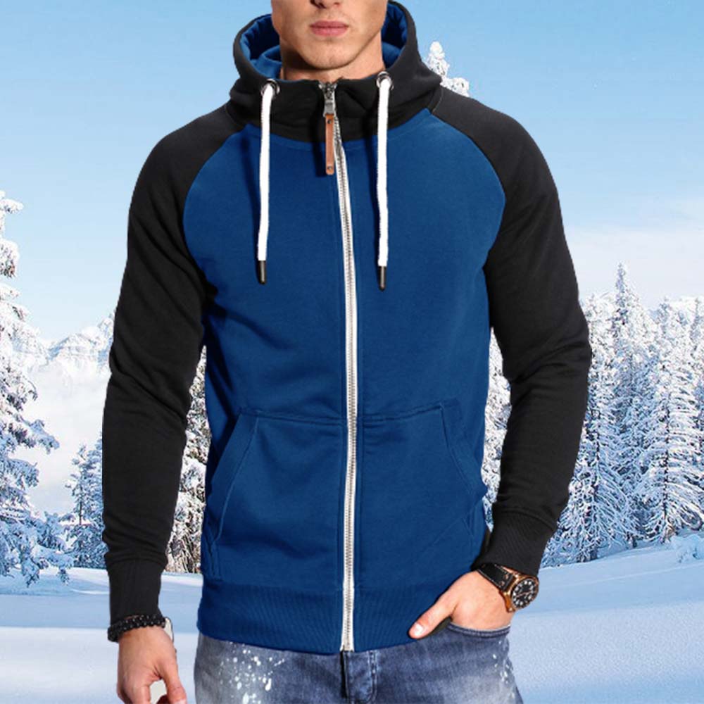 Saphirvogel™ Herren Fleece Plunger Ärmel Kapuze Zip Sweatshirt Jacke