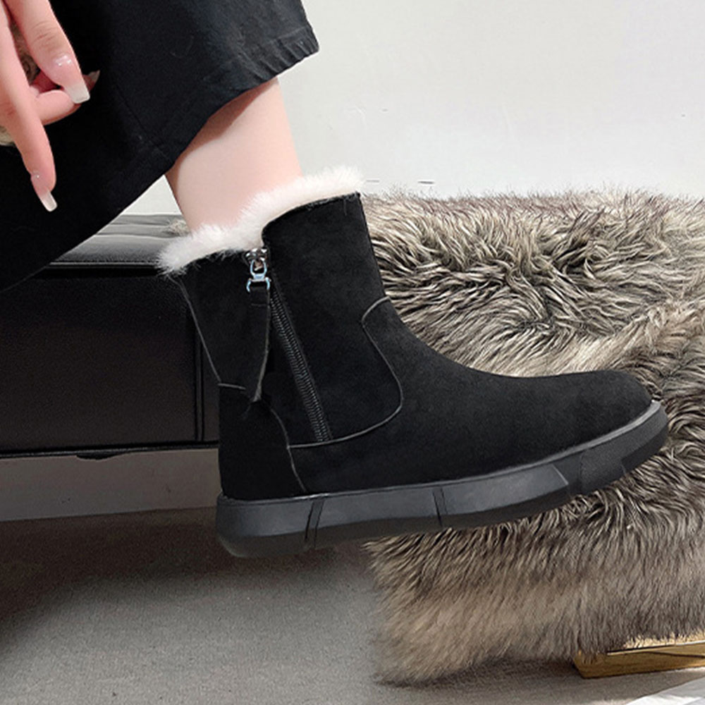 Saphirvogel™ Winter warme dicke Plüsch Seite Reißverschluss Schneestiefel