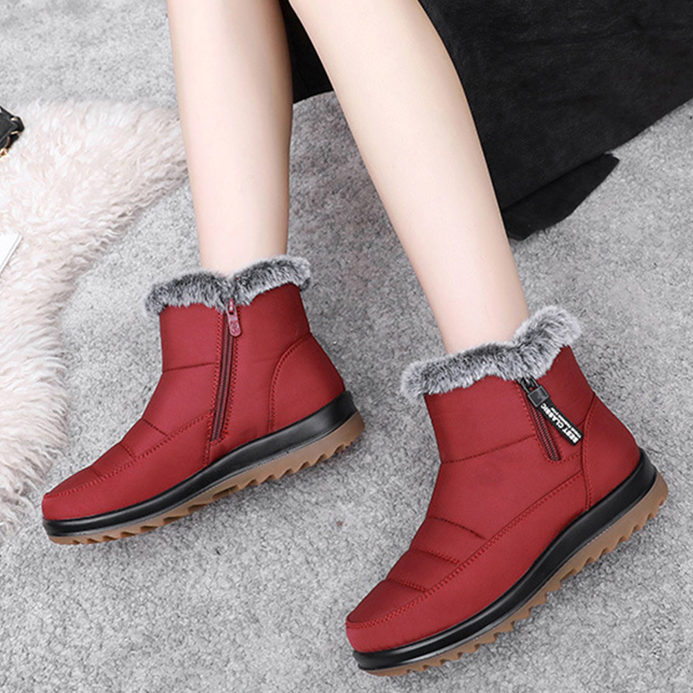 Shobous Women's Winter Waterproof Non-Slip Fleece Snow Boots