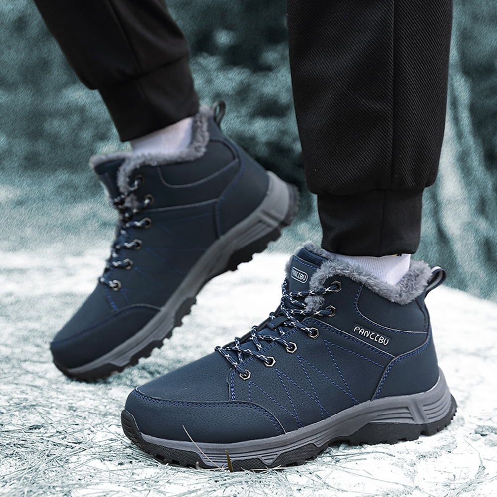 Saphirvogel™ Herren Winter Schnürsenkel Fleece Wanderschuhe