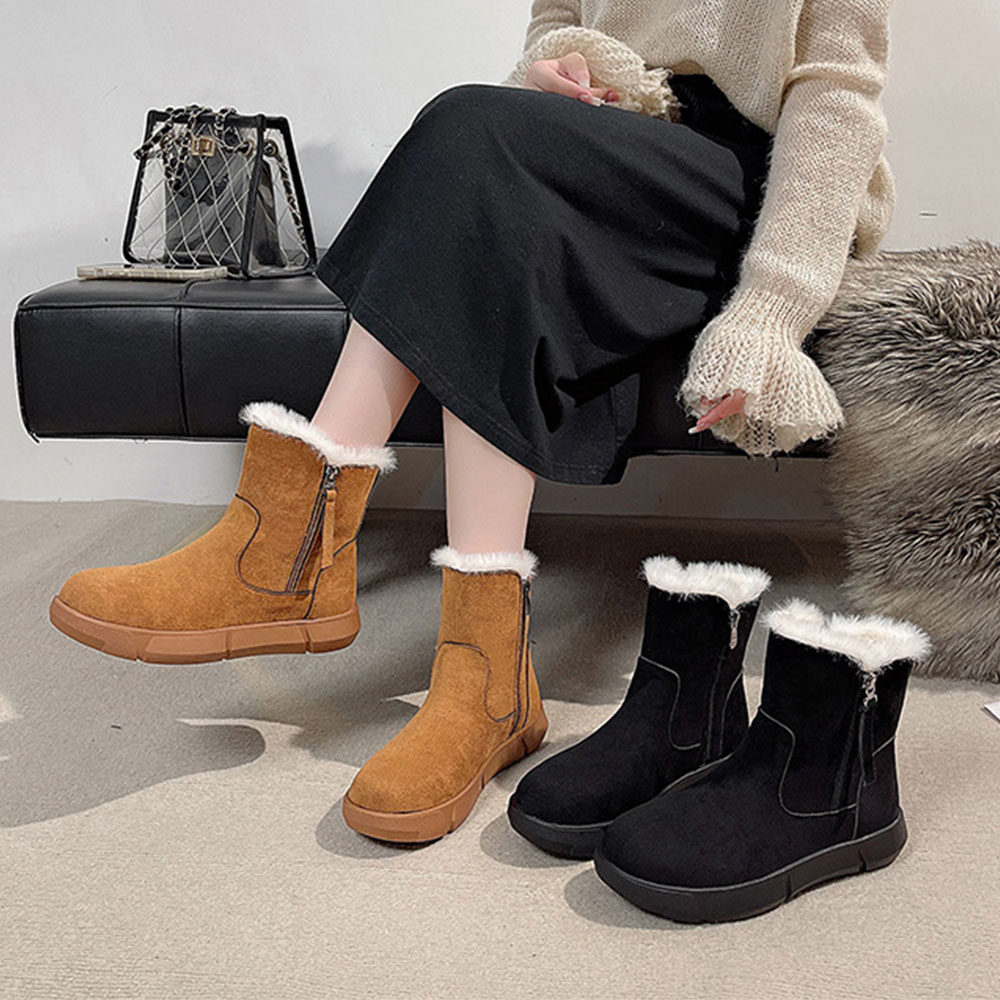 Saphirvogel™ Winter warme dicke Plüsch Seite Reißverschluss Schneestiefel