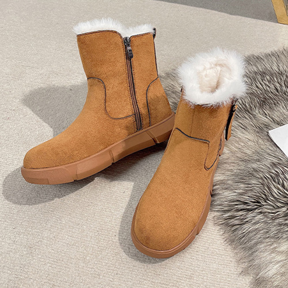 Saphirvogel™ Winter warme dicke Plüsch Seite Reißverschluss Schneestiefel