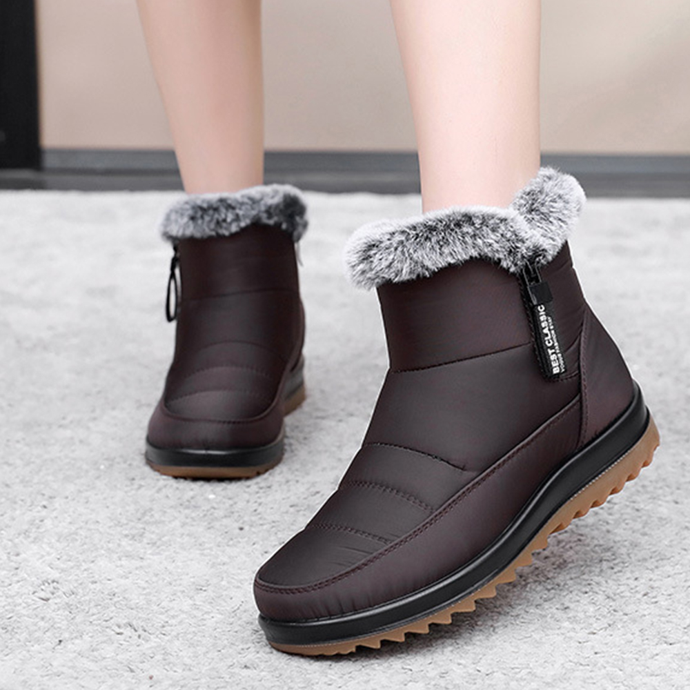 Shobous Women's Winter Waterproof Non-Slip Fleece Snow Boots