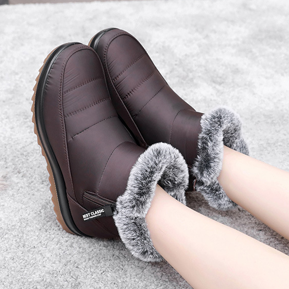 Shobous Women's Winter Waterproof Non-Slip Fleece Snow Boots