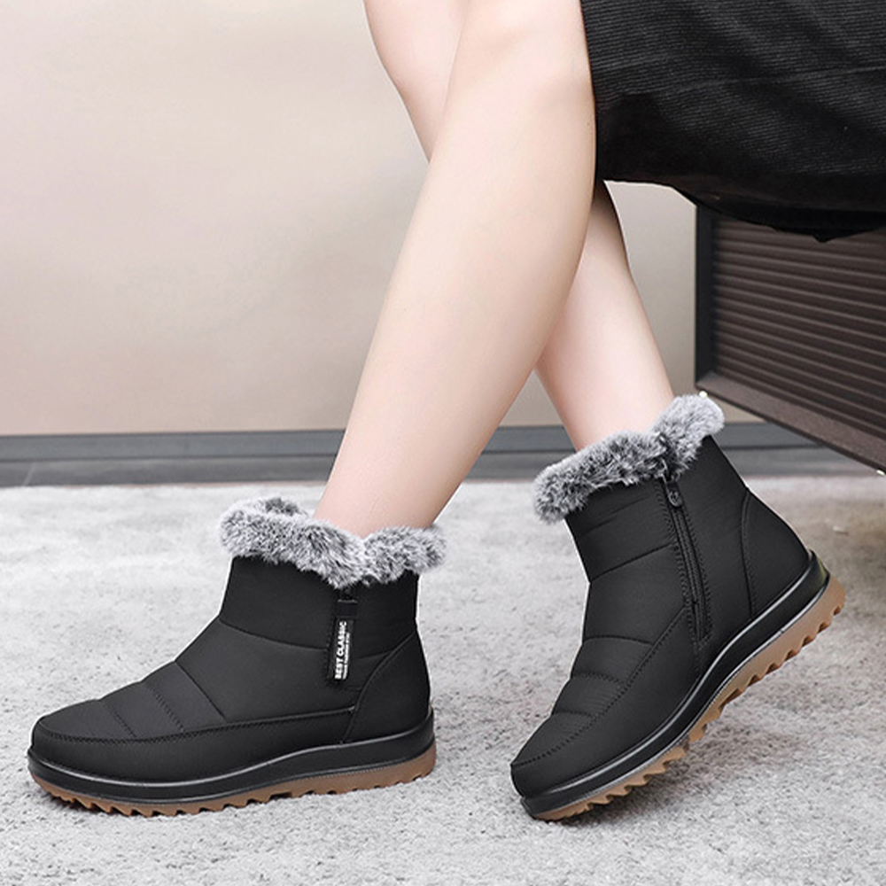 Shobous Women's Winter Waterproof Non-Slip Fleece Snow Boots