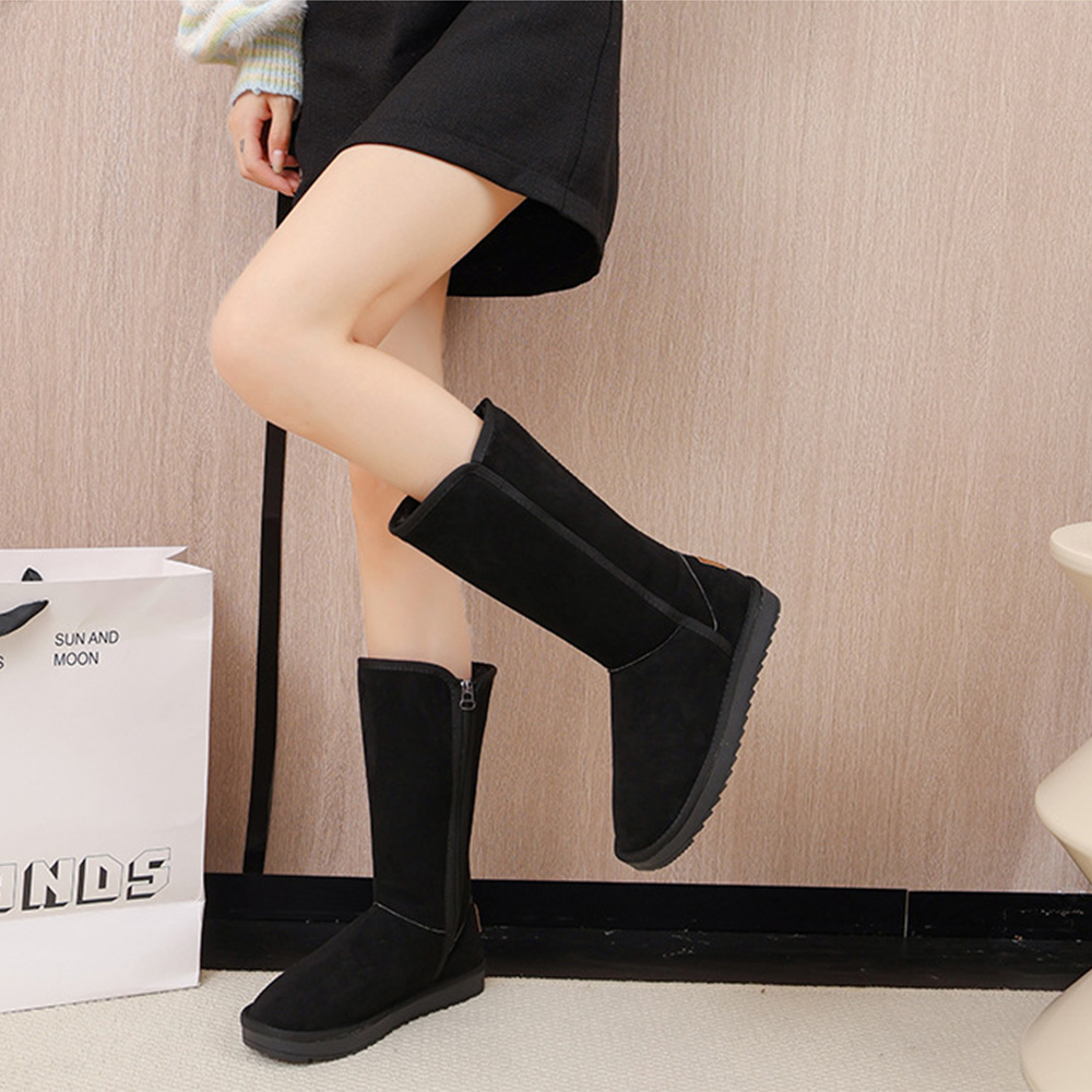 Shobous Women's Warm Thickened Side Zip Snow Shoes