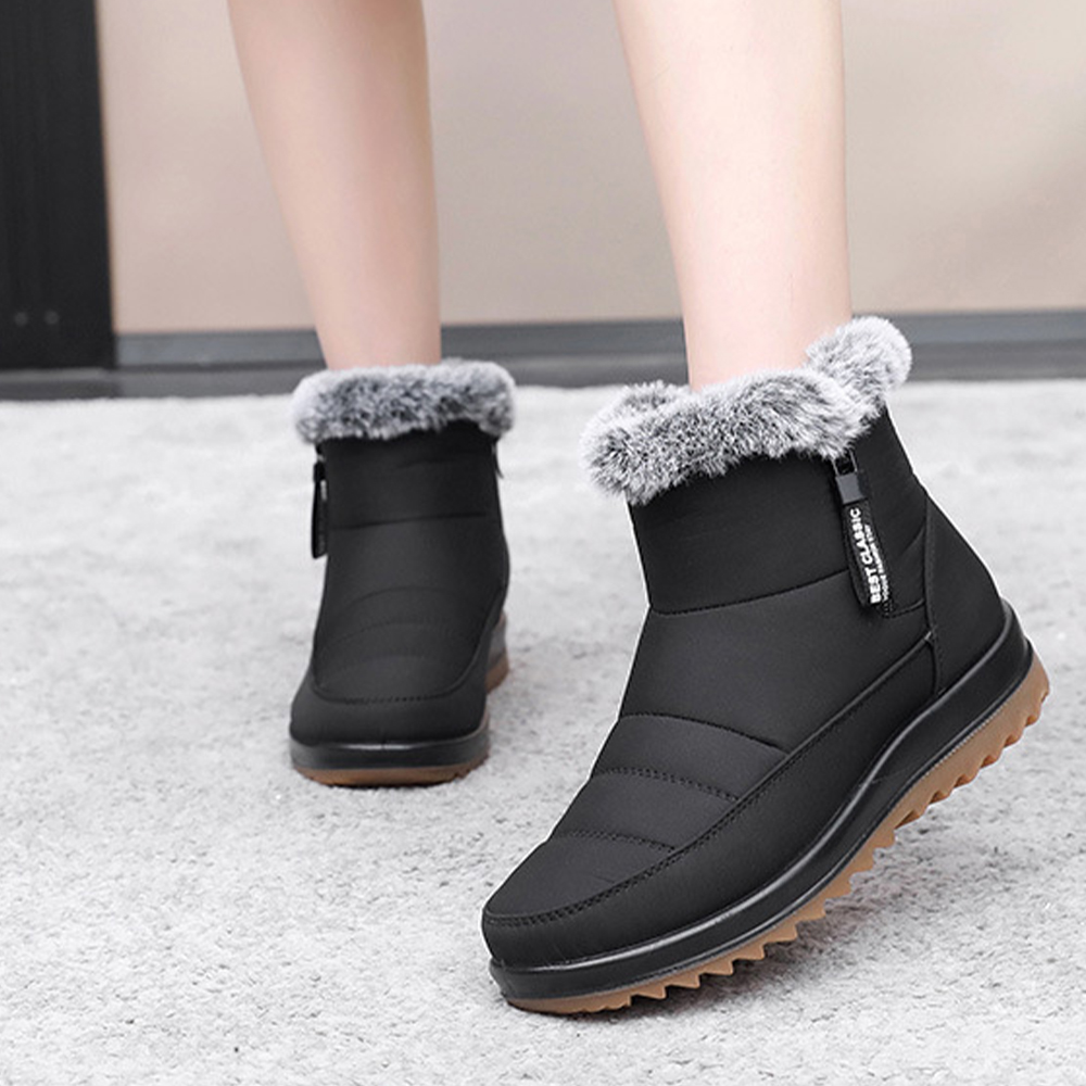 Shobous Women's Winter Waterproof Non-Slip Fleece Snow Boots