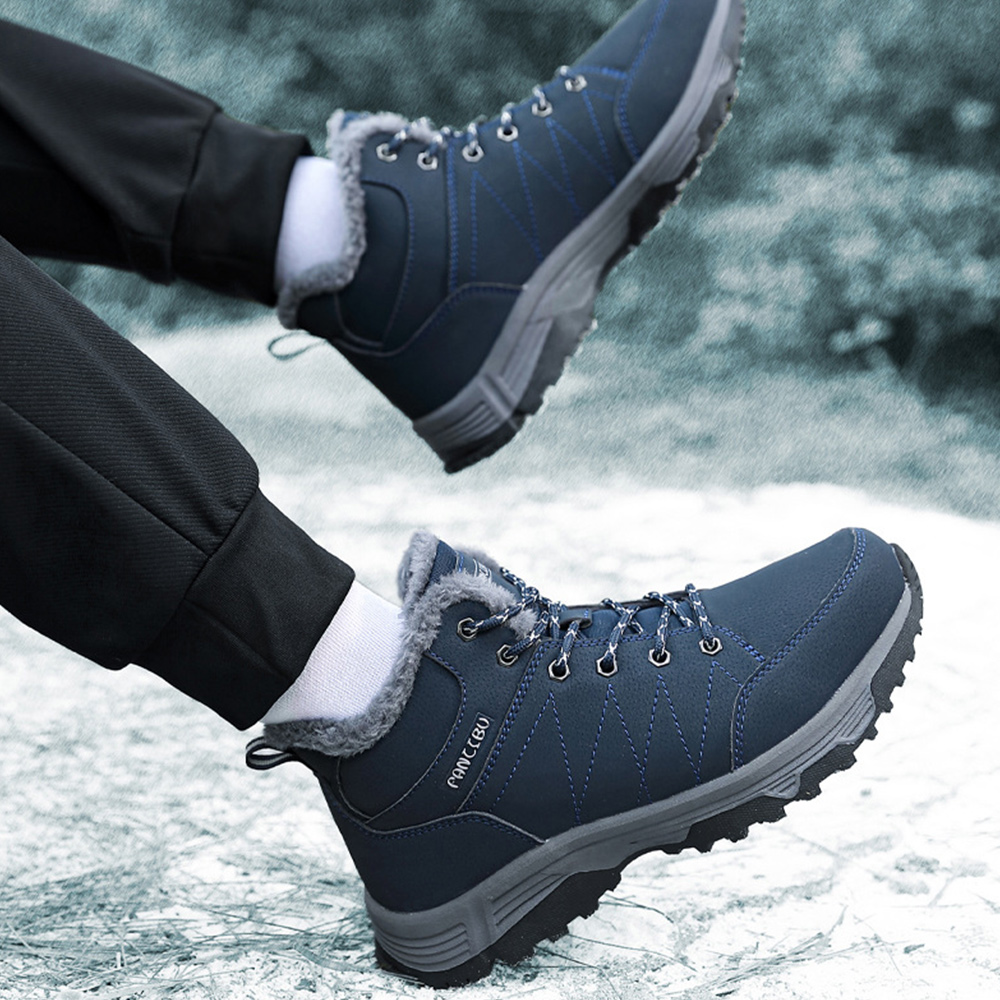 Saphirvogel™ Herren Winter Schnürsenkel Fleece Wanderschuhe