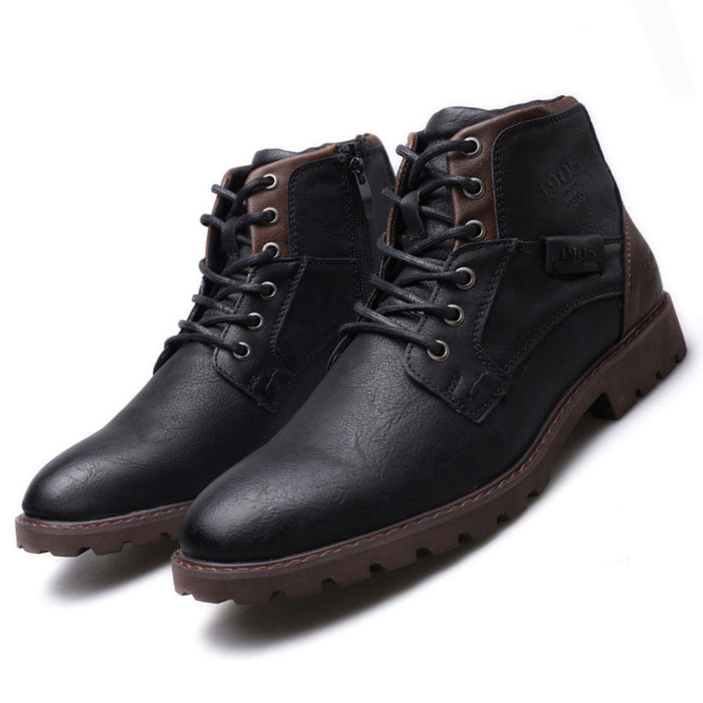 Saphirvogel™ Herren Vintage Zip High Top Martin Stiefel