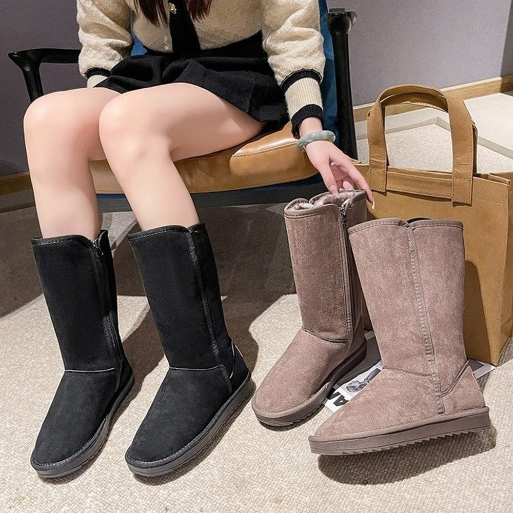 Shobous Women's Warm Thickened Side Zip Snow Shoes