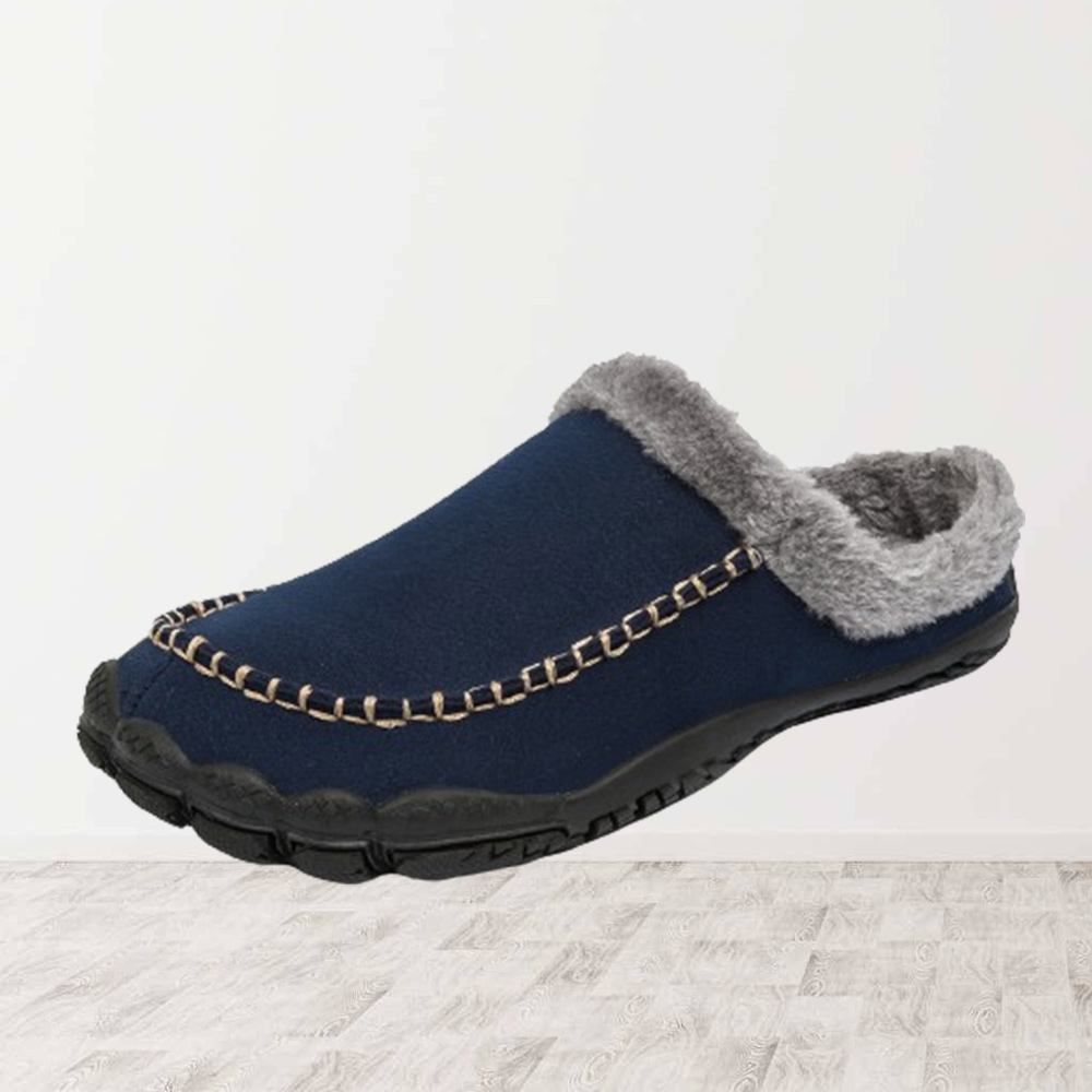 Saphirvogel™ Herren Fleece Comfy Handmade Stitch Slip-on Hausschuhe