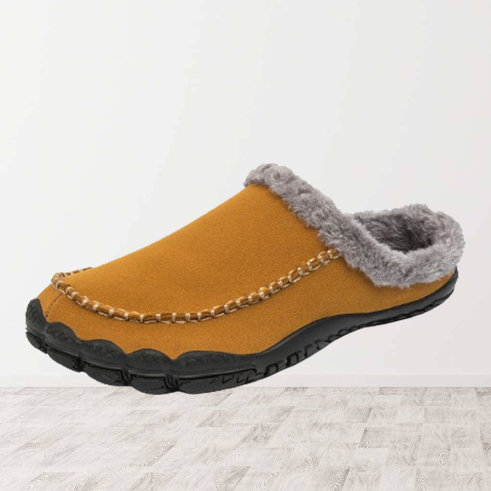 Saphirvogel™ Herren Fleece Comfy Handmade Stitch Slip-on Hausschuhe