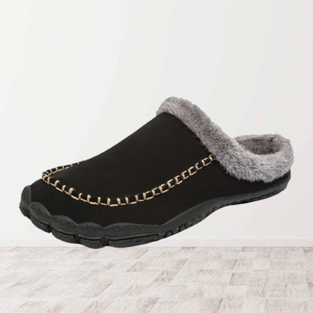 Saphirvogel™ Herren Fleece Comfy Handmade Stitch Slip-on Hausschuhe