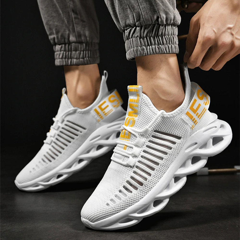 Shobous Men's Fashion Flying Woven Mesh Breathable Sneakers
