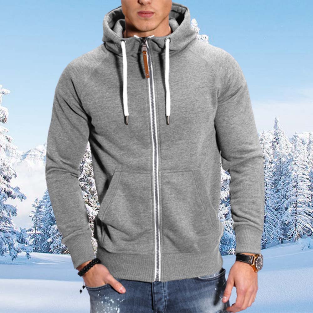Saphirvogel™ Herren Fleece Plunger Ärmel Kapuze Zip Sweatshirt Jacke