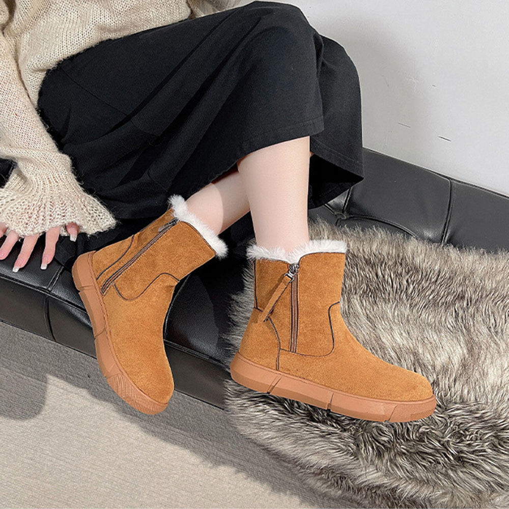 Saphirvogel™ Winter warme dicke Plüsch Seite Reißverschluss Schneestiefel