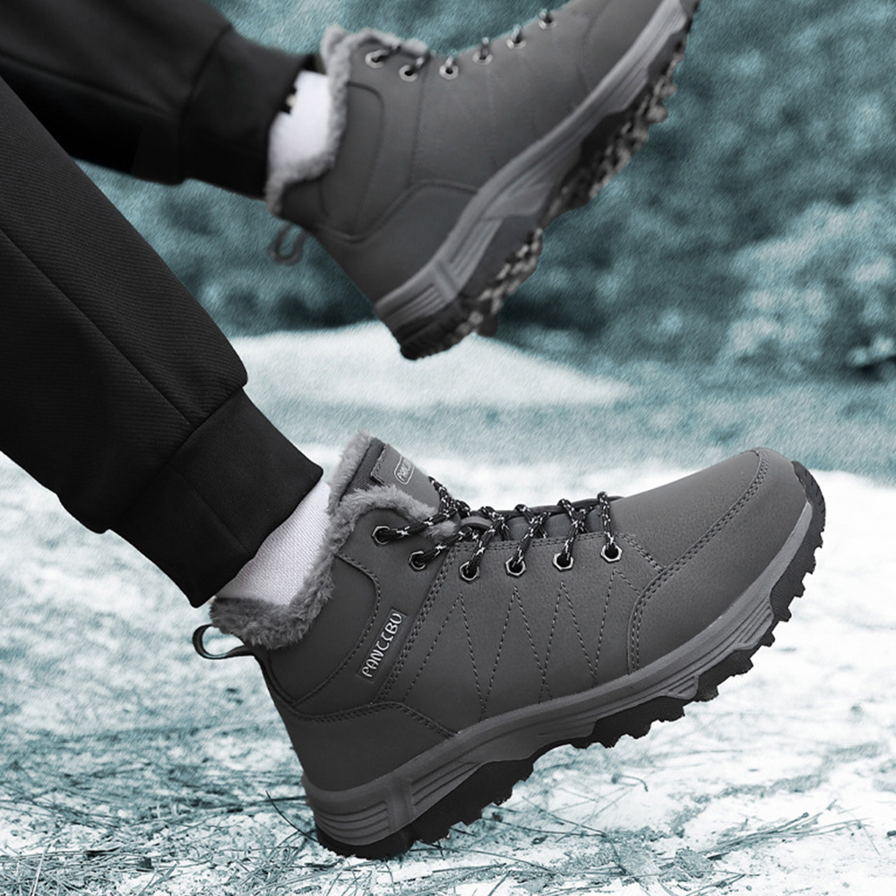 Saphirvogel™ Herren Winter Schnürsenkel Fleece Wanderschuhe