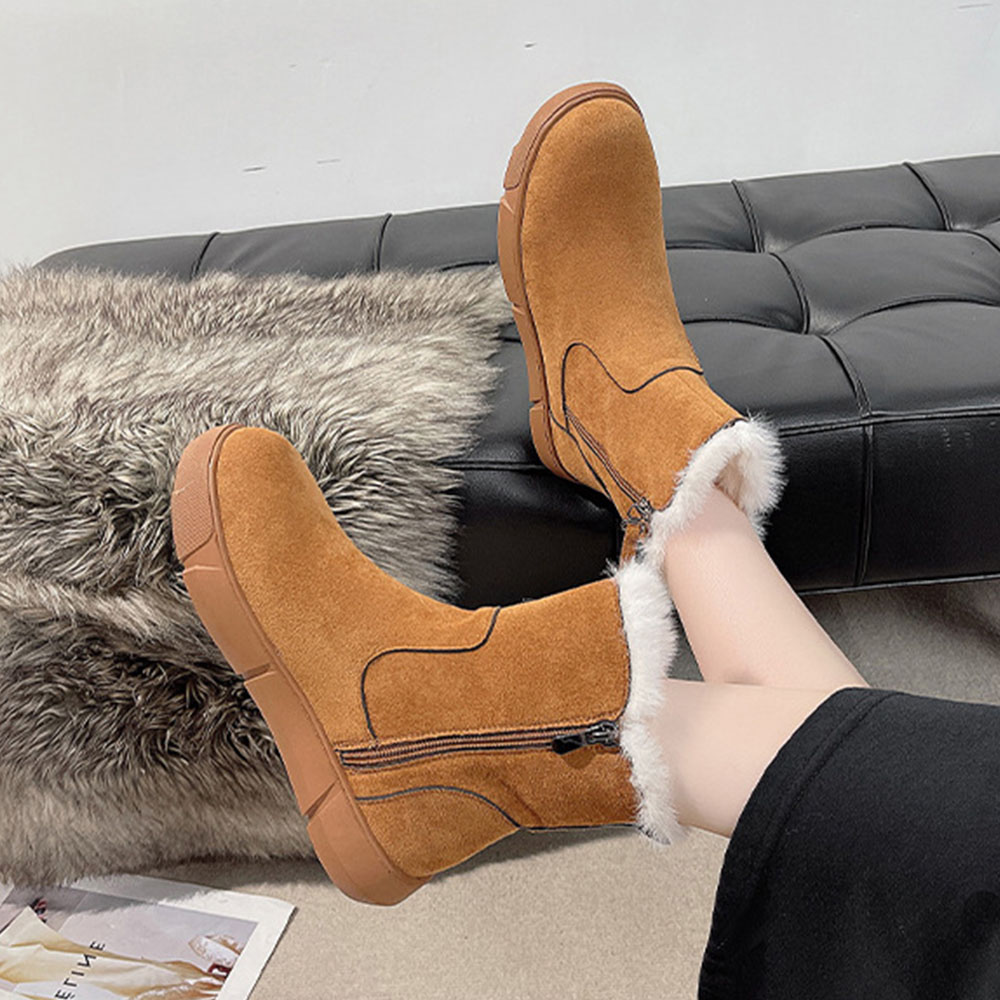 Saphirvogel™ Winter warme dicke Plüsch Seite Reißverschluss Schneestiefel