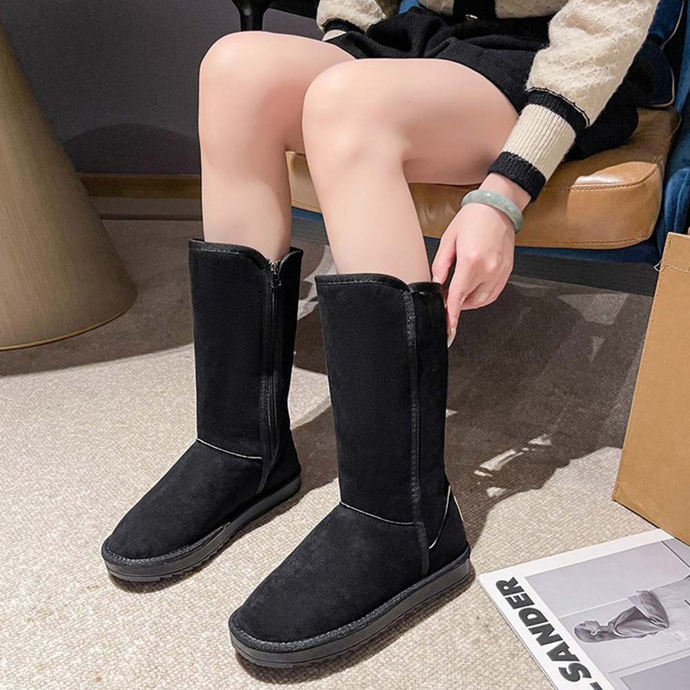 Shobous Women's Warm Thickened Side Zip Snow Shoes