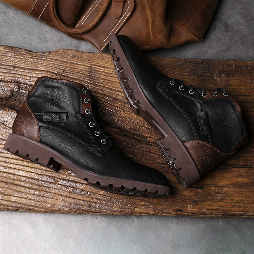 Saphirvogel™ Herren Vintage Zip High Top Martin Stiefel