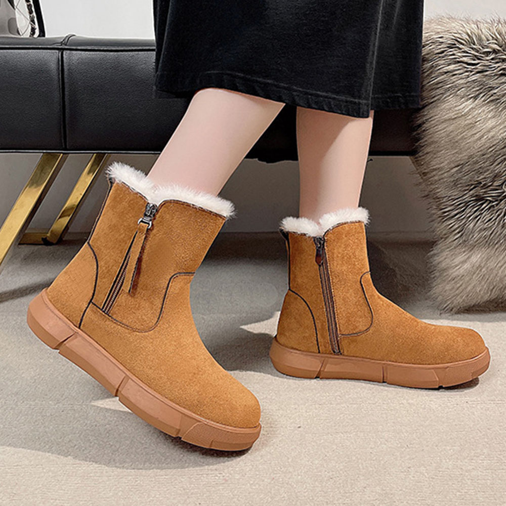 Saphirvogel™ Winter warme dicke Plüsch Seite Reißverschluss Schneestiefel