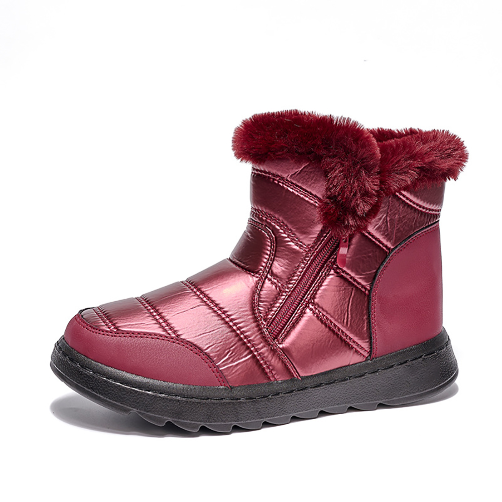Figcoco Winter women's outdoor waterproof and warm fleece snow boots