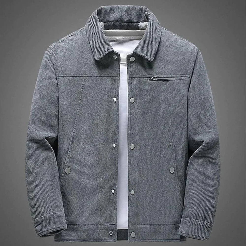 Saphirvogel™ Herren Revers Fleece Cord Snap Jacke