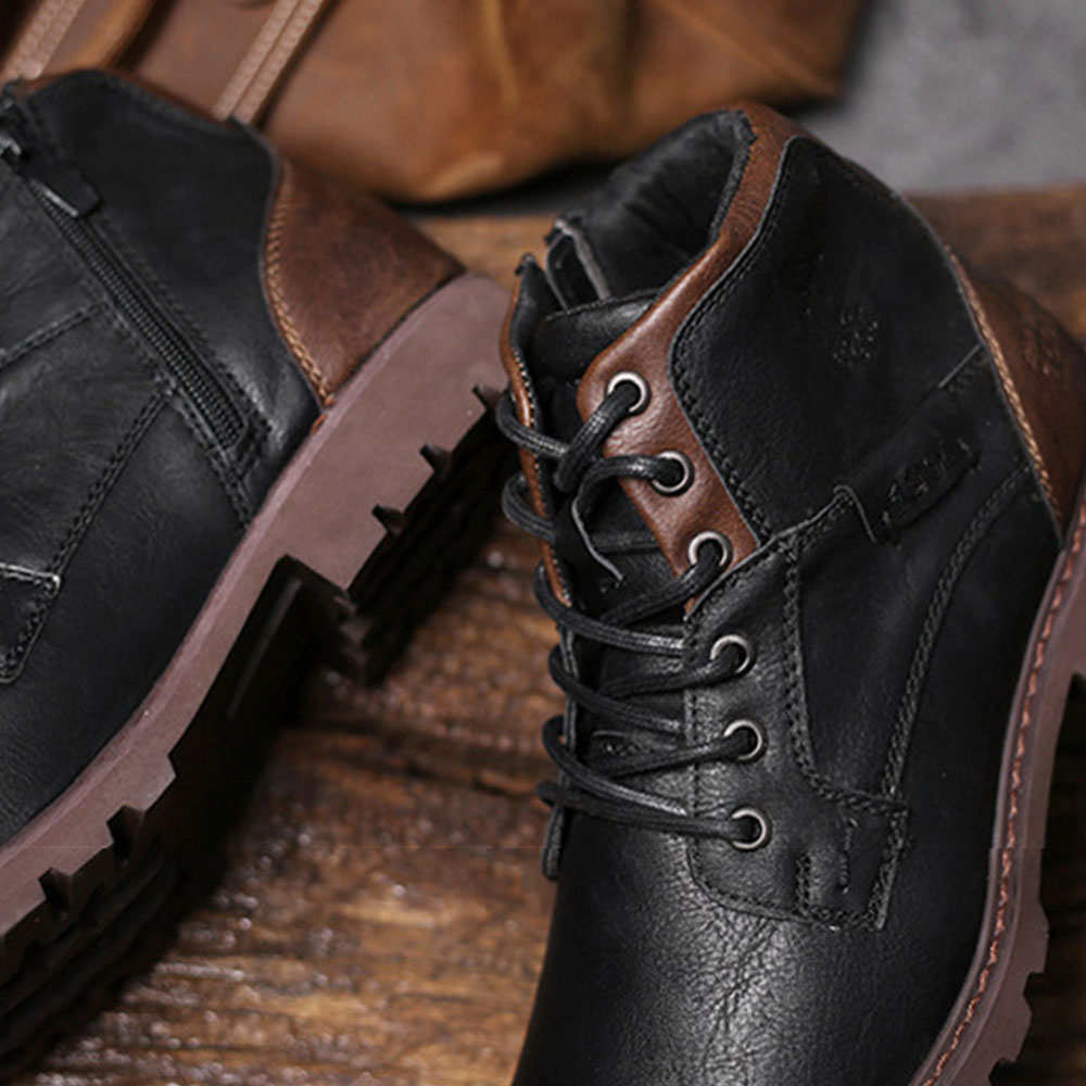 Saphirvogel™ Herren Vintage Zip High Top Martin Stiefel