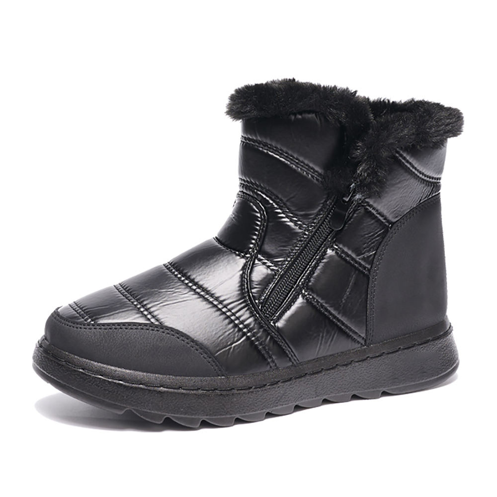Figcoco Winter women's outdoor waterproof and warm fleece snow boots