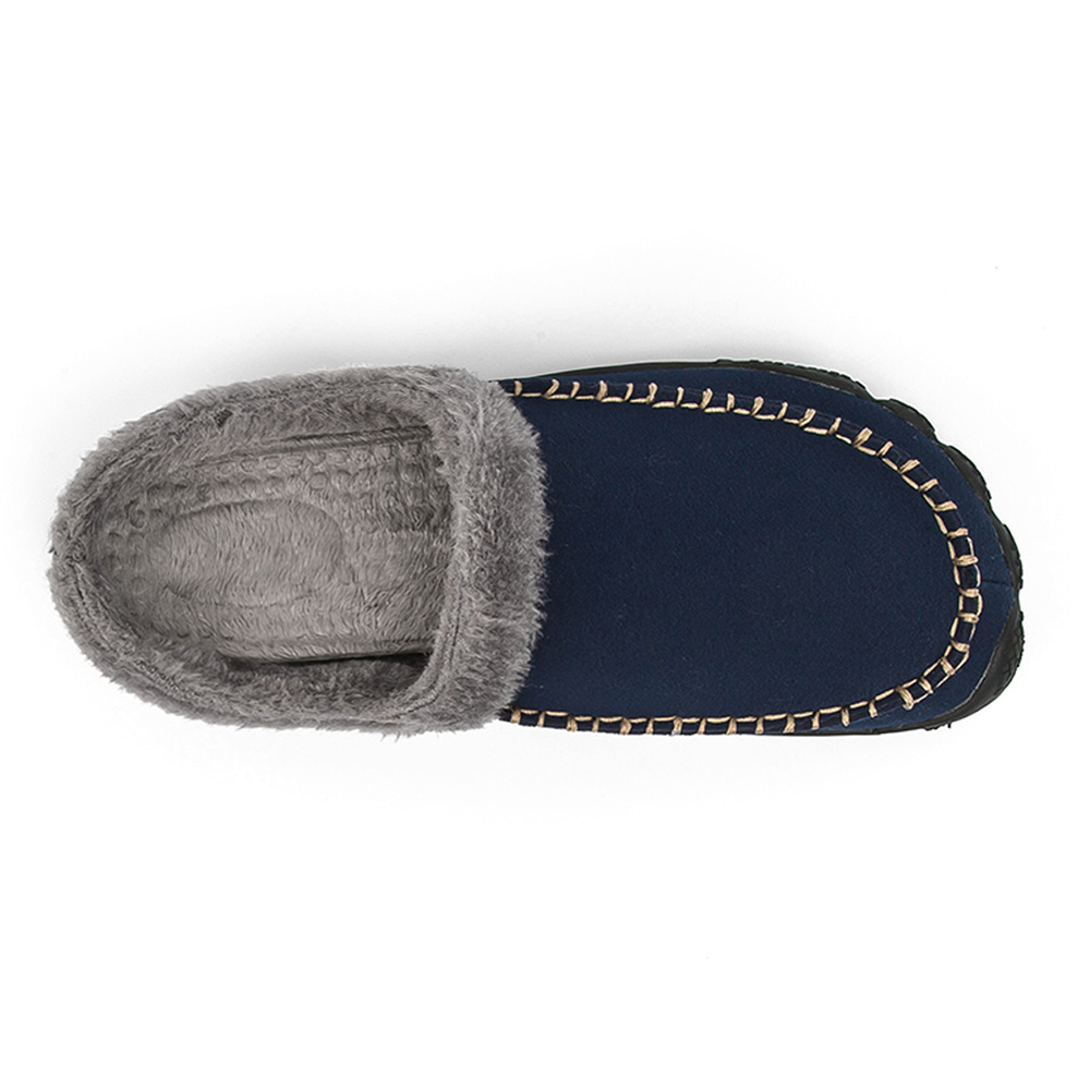 Saphirvogel™ Herren Fleece Comfy Handmade Stitch Slip-on Hausschuhe