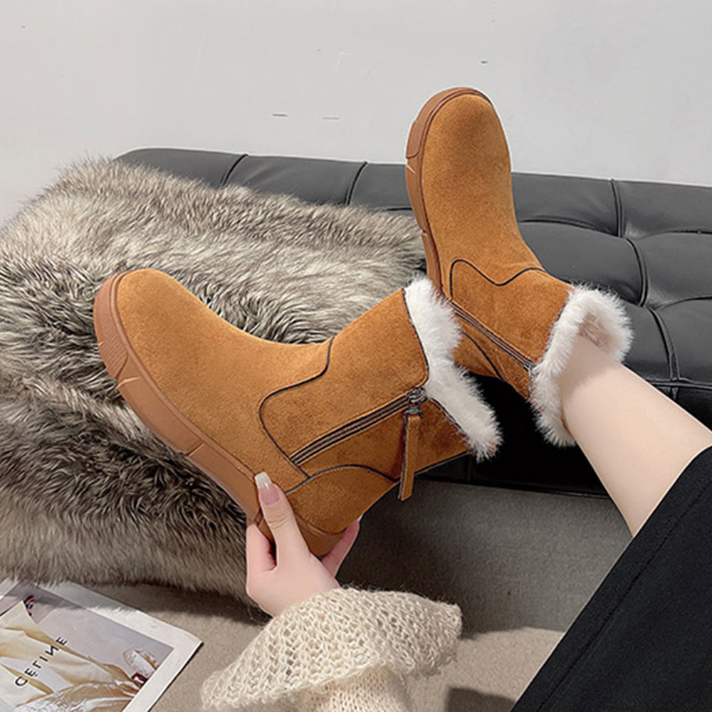 Saphirvogel™ Winter warme dicke Plüsch Seite Reißverschluss Schneestiefel