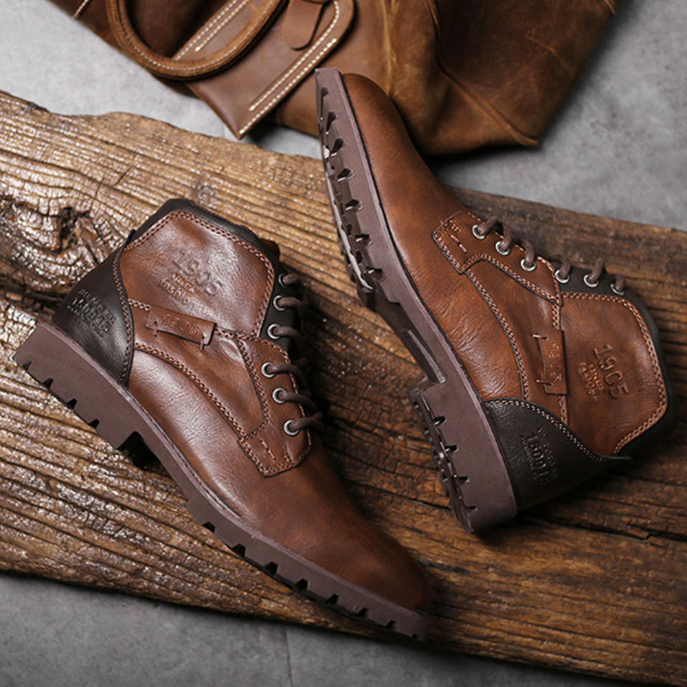 Saphirvogel™ Herren Vintage Zip High Top Martin Stiefel