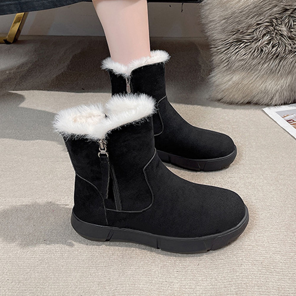 Saphirvogel™ Winter warme dicke Plüsch Seite Reißverschluss Schneestiefel