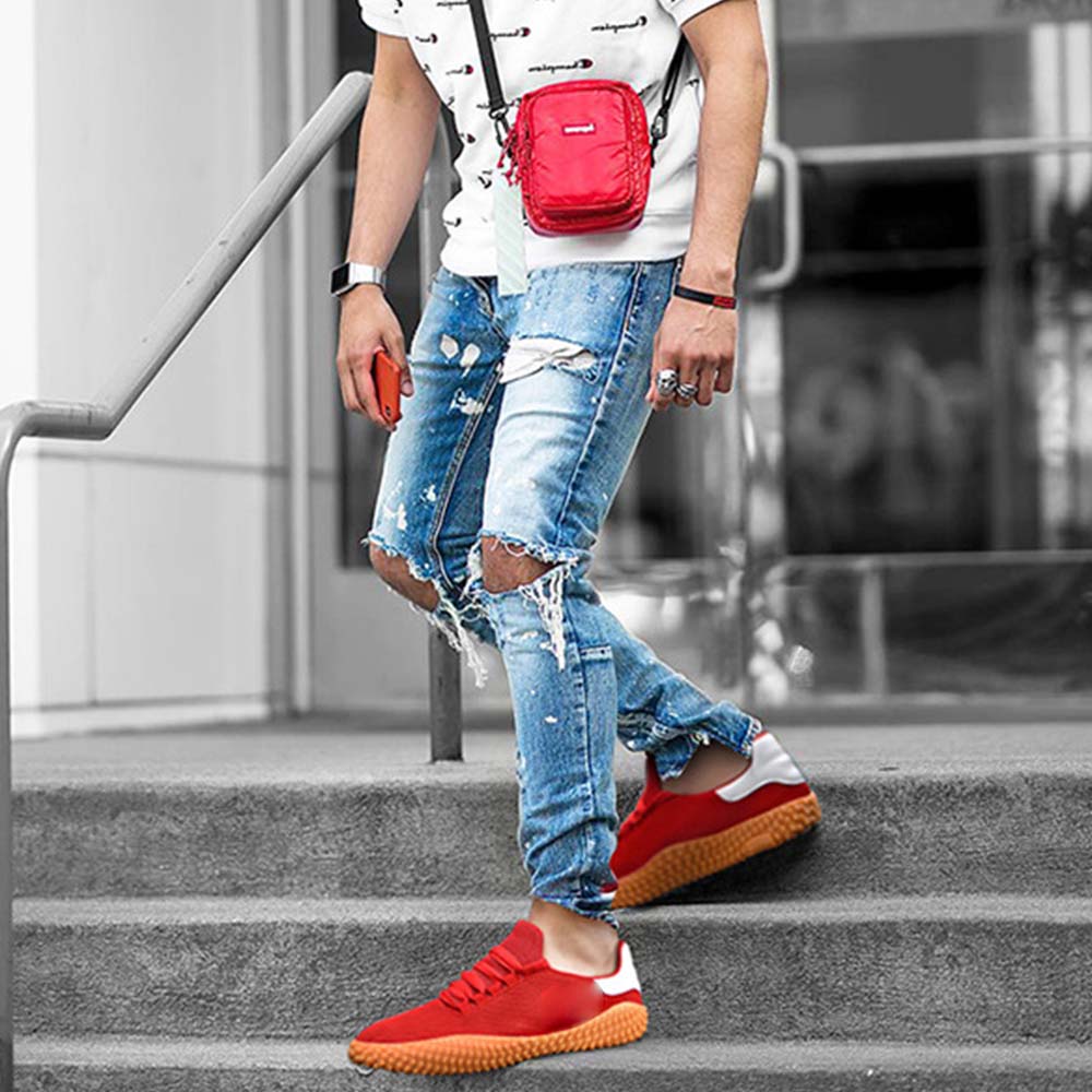 Shobous Men's Flyweave Mesh Casual Shoes