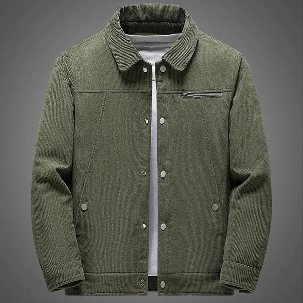 Saphirvogel™ Herren Revers Fleece Cord Snap Jacke