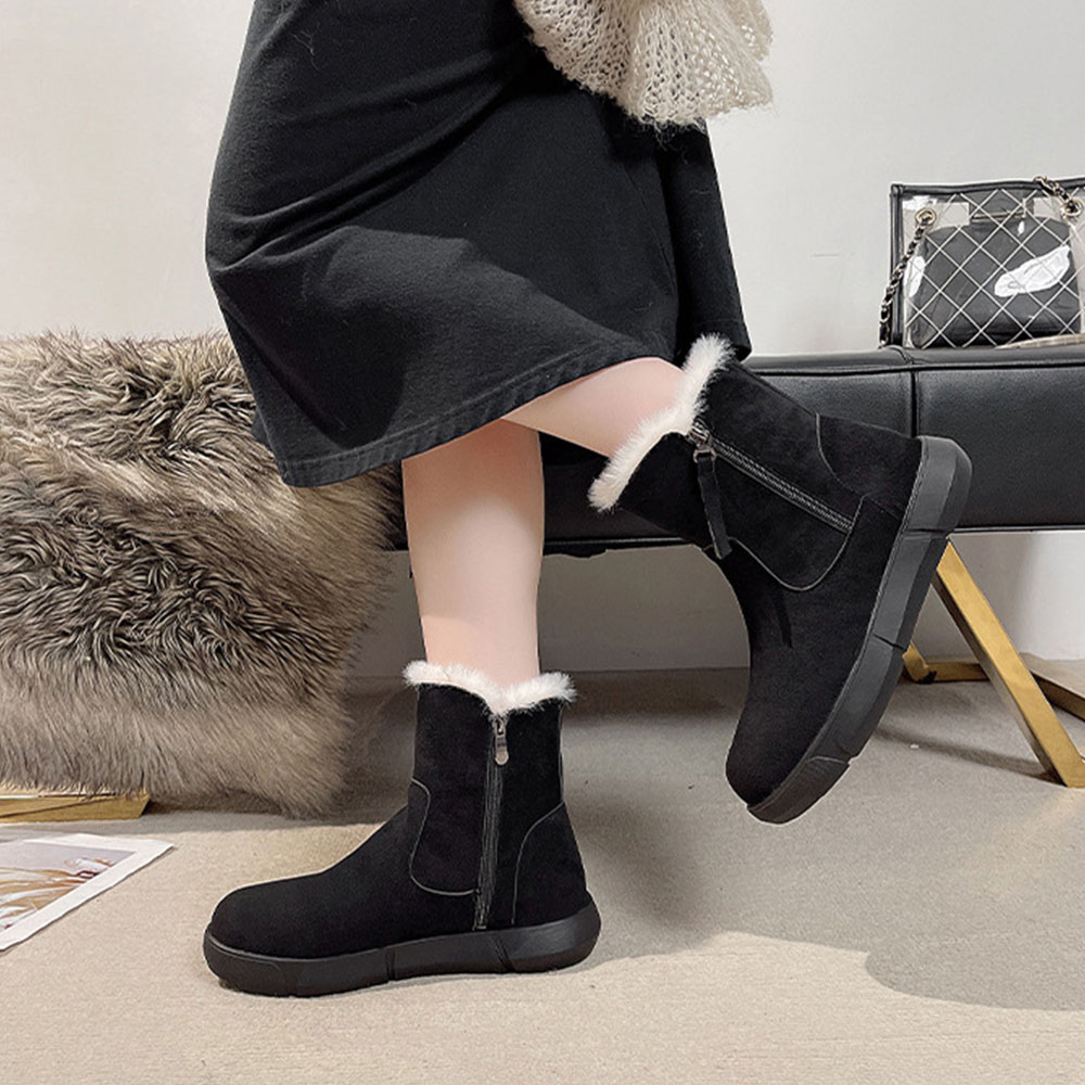 Saphirvogel™ Winter warme dicke Plüsch Seite Reißverschluss Schneestiefel