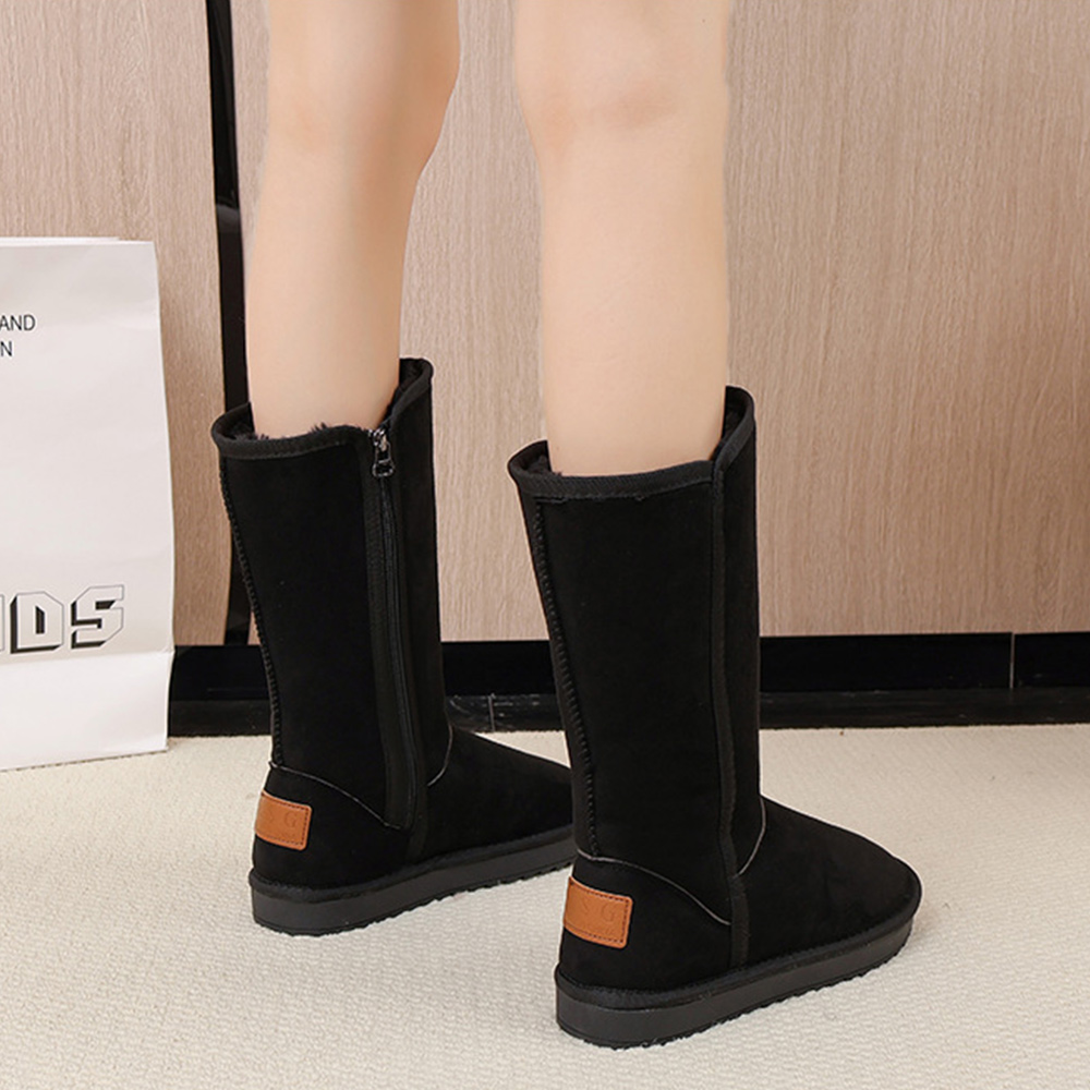 Shobous Women's Warm Thickened Side Zip Snow Shoes