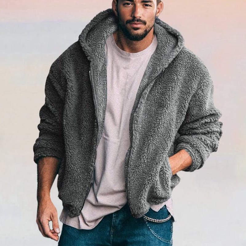 Saphirvogel™ Stylische dicke Fleece-Kapuzenjacke