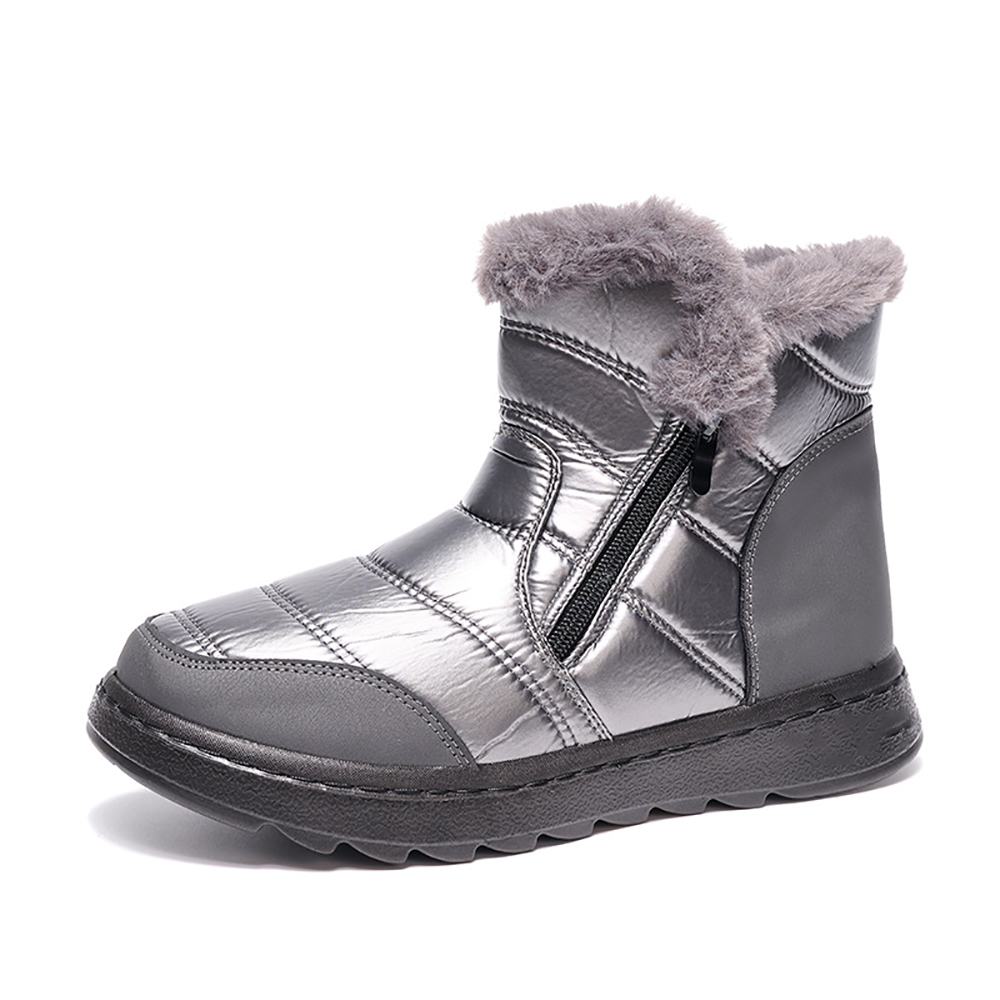 Figcoco Winter women's outdoor waterproof and warm fleece snow boots
