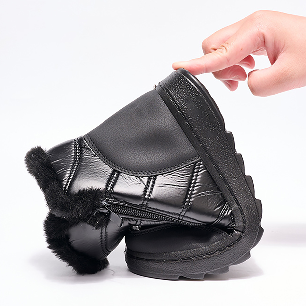 Figcoco Winter women's outdoor waterproof and warm fleece snow boots