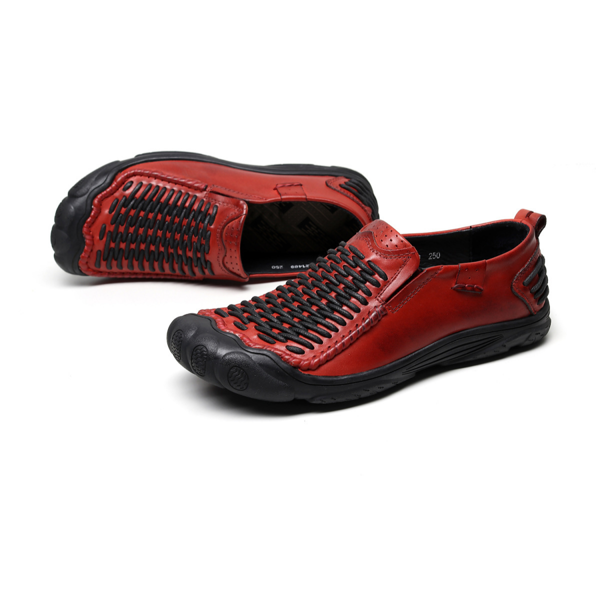 Men’s Premium Handwoven Leather Slip-On Loafers