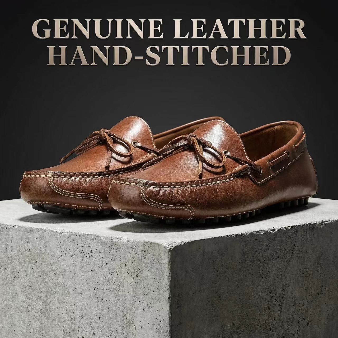 Premium Leather Slip-On Driving Loafers
