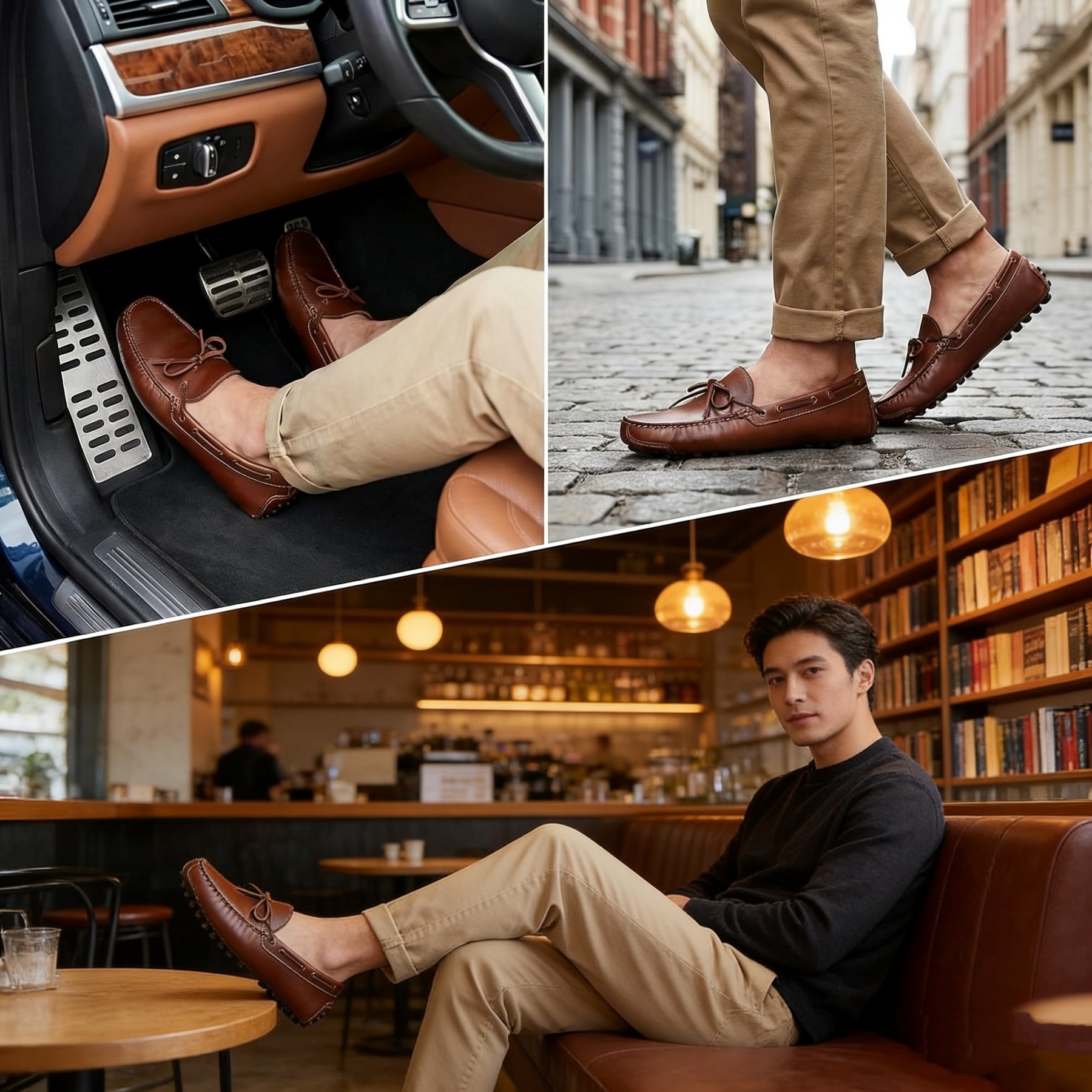 Premium Leather Slip-On Driving Loafers