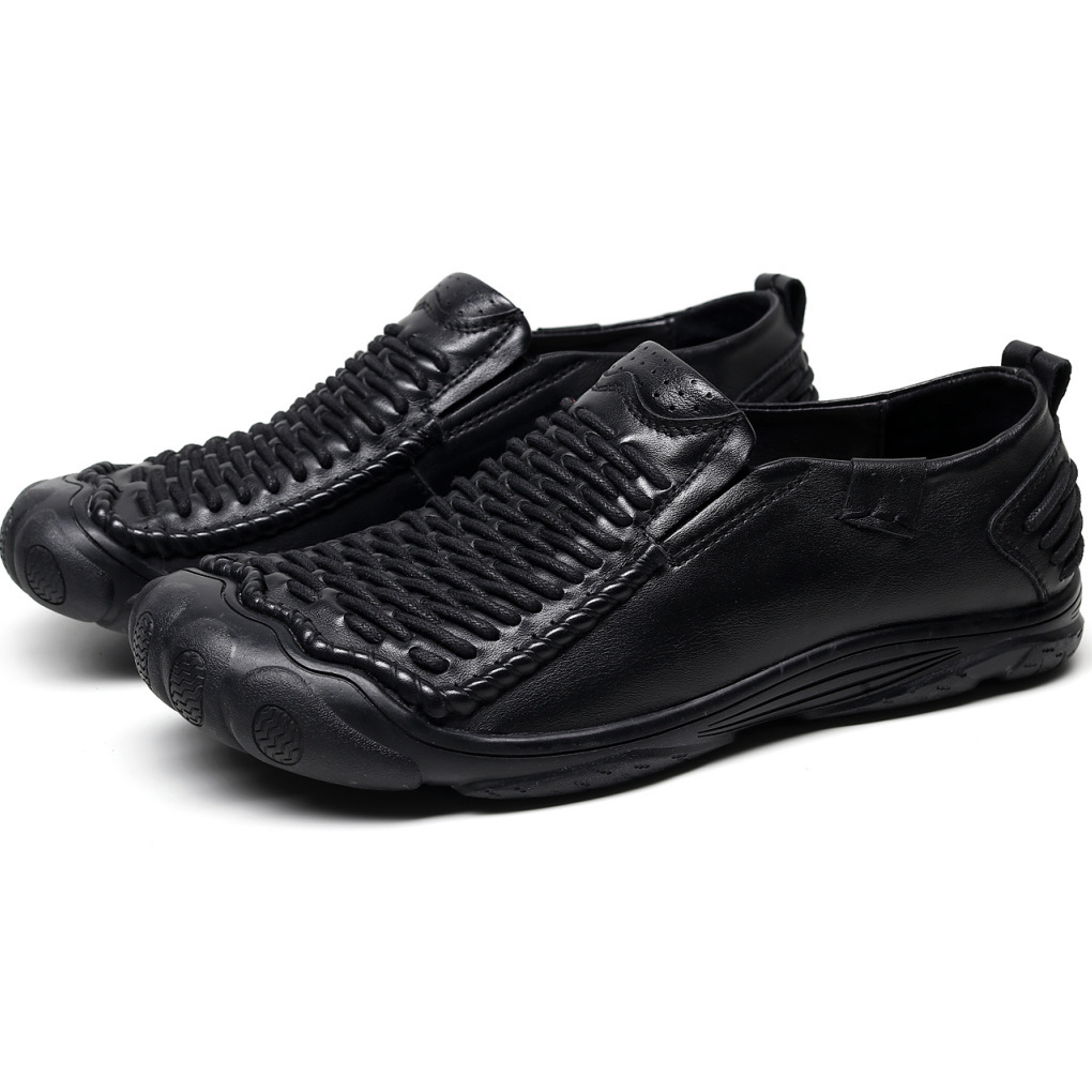 Men’s Premium Handwoven Leather Slip-On Loafers