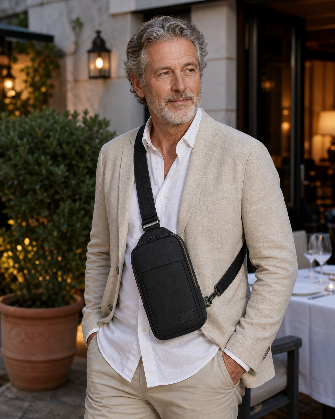 Weekend dinner outfit with StepReady Carry Crossbody Bag